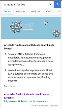 Google Answer Box List Mobile