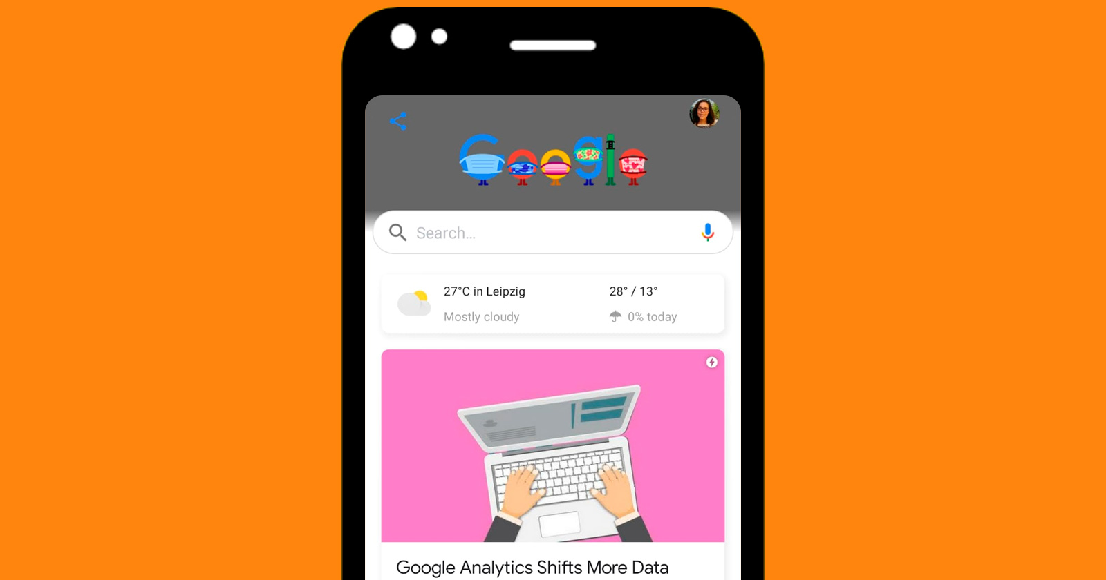 Telas do Google Discover